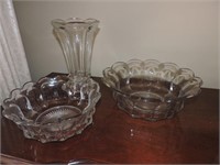 Collection of Pressed Glass Bowls & Vase