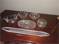 Collection of Assorted Pressed Glass Condiments