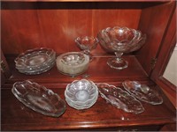 Collection of Pressed Glass Partial Dessert Ware