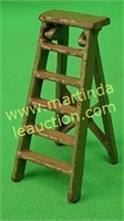 Vintage Green Cast-Iron Toy Step Ladder