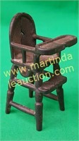 Vintage Cast-Iron Toy Highchair