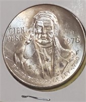 1978 Mexico coin 100 Pesos 72% silver