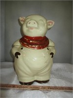 Vintage USA Cold Painted Ceramic Pig Cookie Jar