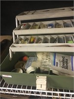 tackle box and items