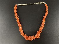 Carved coral necklace