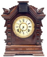 Antique Ansonia Clock Co. Wooden Mantle Clock