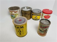 Lot Of 6 Vintage Round Tobacco Tins
