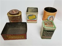 5 Vintage Tobacco Tins