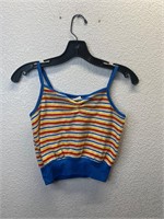 Vintage Terrycloth Cropped Striped Shirt