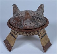 PRE-COLUMBIAN POTTERY FOOTED BOWL