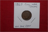 1863 Civil War Token - Not One Cent