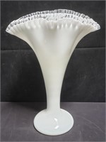 White art glass vase