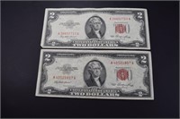 (2) 1953 $2 US Notes