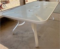 Tempered Glass Top & Metal Patio Table