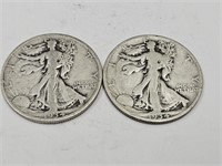 2-1934 P Walking Liberty Half Dollar Coins