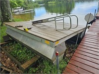 Aluminum swim raft w/ composite wood deck &