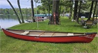 Old Town red Discover 174 canoe