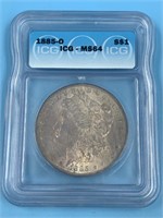 1885 O Morgan silver dollar MS64 by ICG