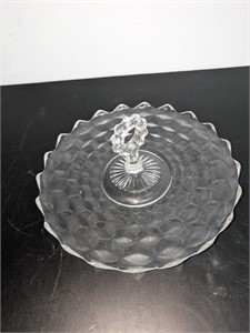 Crystal Round Serving Tray with Handle