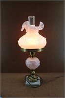 1970's Vintage Fenton Art Glass Lamp