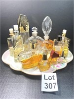 Assorted Perfumes on Antique Plate made in France