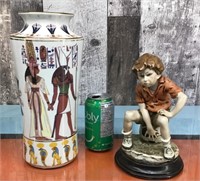 Ceramic vase & figurine