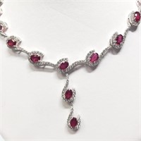 Sterling Silver Ruby & Cubic Zirconia Set