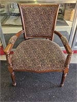 Vintage Mahogany Leopard Rope Twist Side Chair