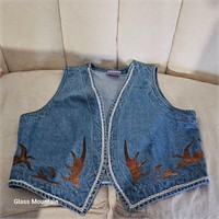 Vintage Unisex Hand Painted Denim Vest