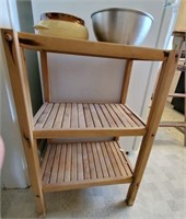 Wood Kitchen Shelf w/ Miscellaneous