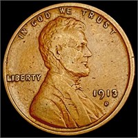 1913-D Wheat Cent CLOSELY UNCIRCULATED