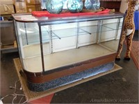 Vintage Curved Glass Store Display Cabinet