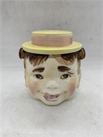 Ceramic Vintage Boys Face Jar