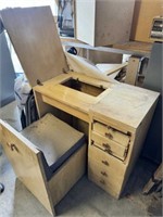 Vintage Custom Made Sewing Table