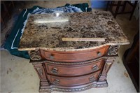 Very Nice Marble Top 3-drawer End Table