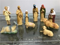 Vintage 10pc Nativity Scene