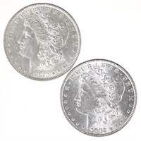 1880 & 1882 Morgan Silver Dollars