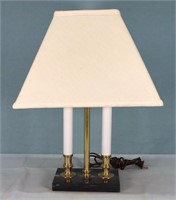 Brass & Marble Candlestick Desk Lamp