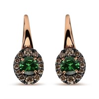 18k Two-tone Gold 1.15ct Tsavortite Earrings