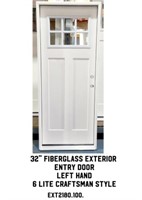 32" LH Fiberglass Exterior Entry Door