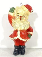 Vintage Paper Mache Santa Christmas Ornament