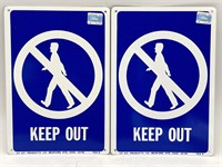 (2) Keep Out Metal Signs 7” x 10”