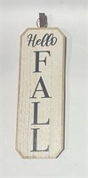 Fall, hanging decor, sign with leather strap