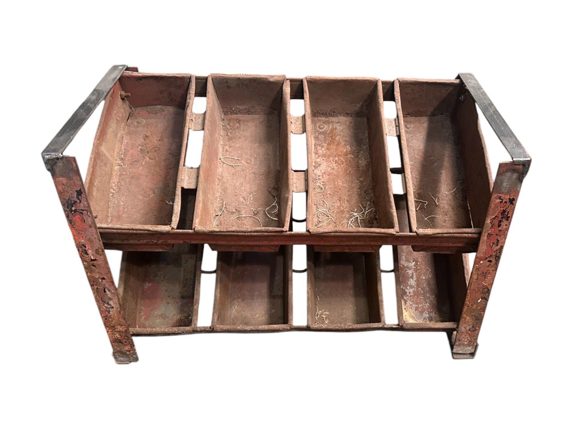 Industrial Iron Rack with 8 Bins