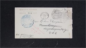 US Stamps 1918 Offices mail cover, roughly opened