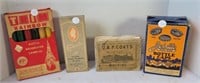 VINTAGE BOX LOT AND BOTTLE CANDLES