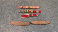 Lot of 4 WW2 Military Ribbon Bars and more