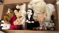 Box of 19 stuffed animals.
