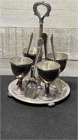 1881 Rogers Canada Egg Cups & Spoons On Stand