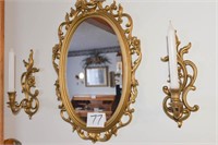 4 Pc. Lot of Vintage Home Interiors Oval Mirror,